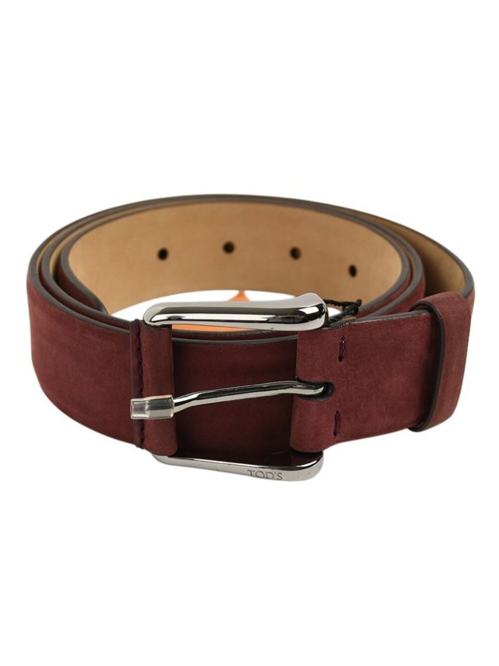 TOD'S Mens Burgundy Oxblood New Basic Vintage 3.5 Leather Belt 90 36 Italy NEW